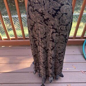 Vintage Susan Lawrence Paisley Skirt Black and Gold Size Small